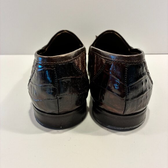 Bruno Magli “Jared” Brown Genuine Crocodile Tassel Loafers – Italian Luxuy main image 9
